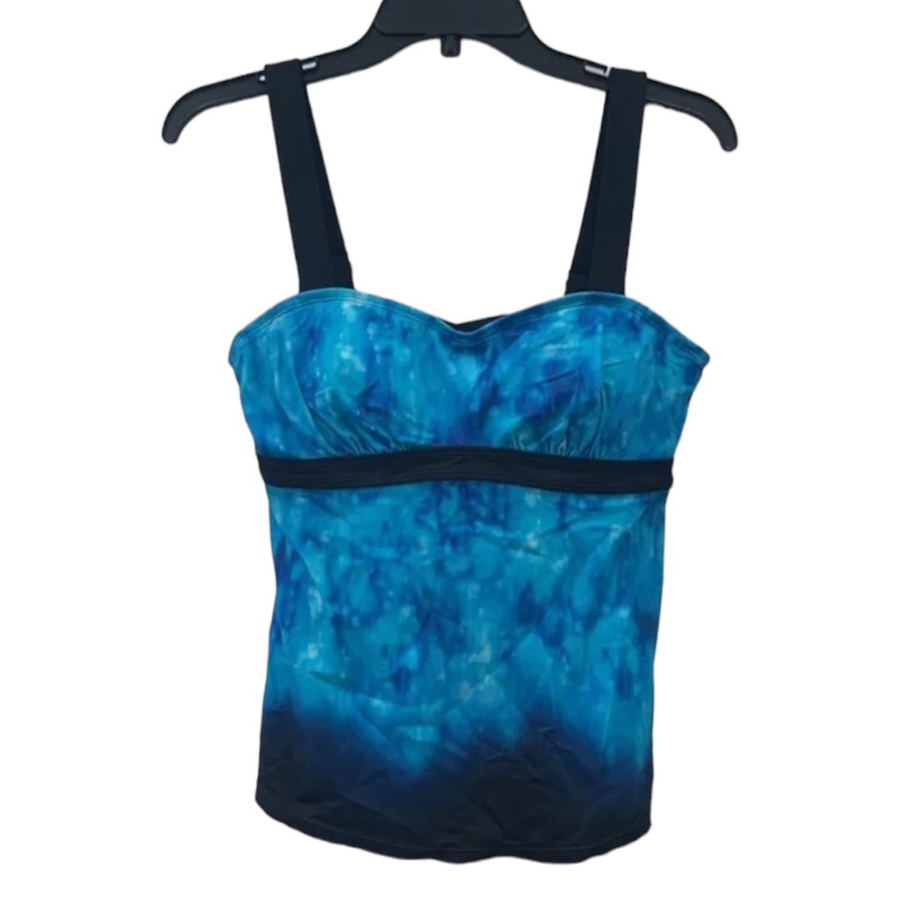 Athleta Blue Bali Pura tie dye blue tankini top &‎ Bali Dolphin Swim Bottoms SET - Picture 5 of 16